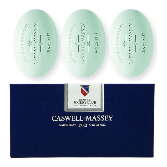 Caswell Massey Heritage Triple-Milled Bar Soaps Set of Three 5.8oz Collection Bar Soap Pasteur Pharmacy Heritage Jockey Club