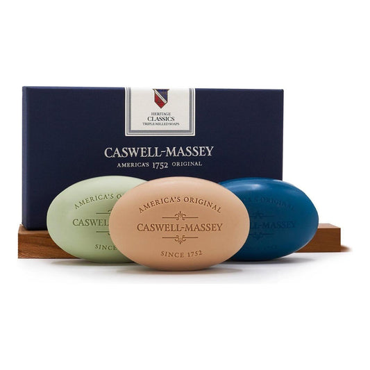 Caswell Massey Heritage Triple-Milled Bar Soaps Set of Three 5.8oz Collection Bar Soap Pasteur Pharmacy Heritage Classics
