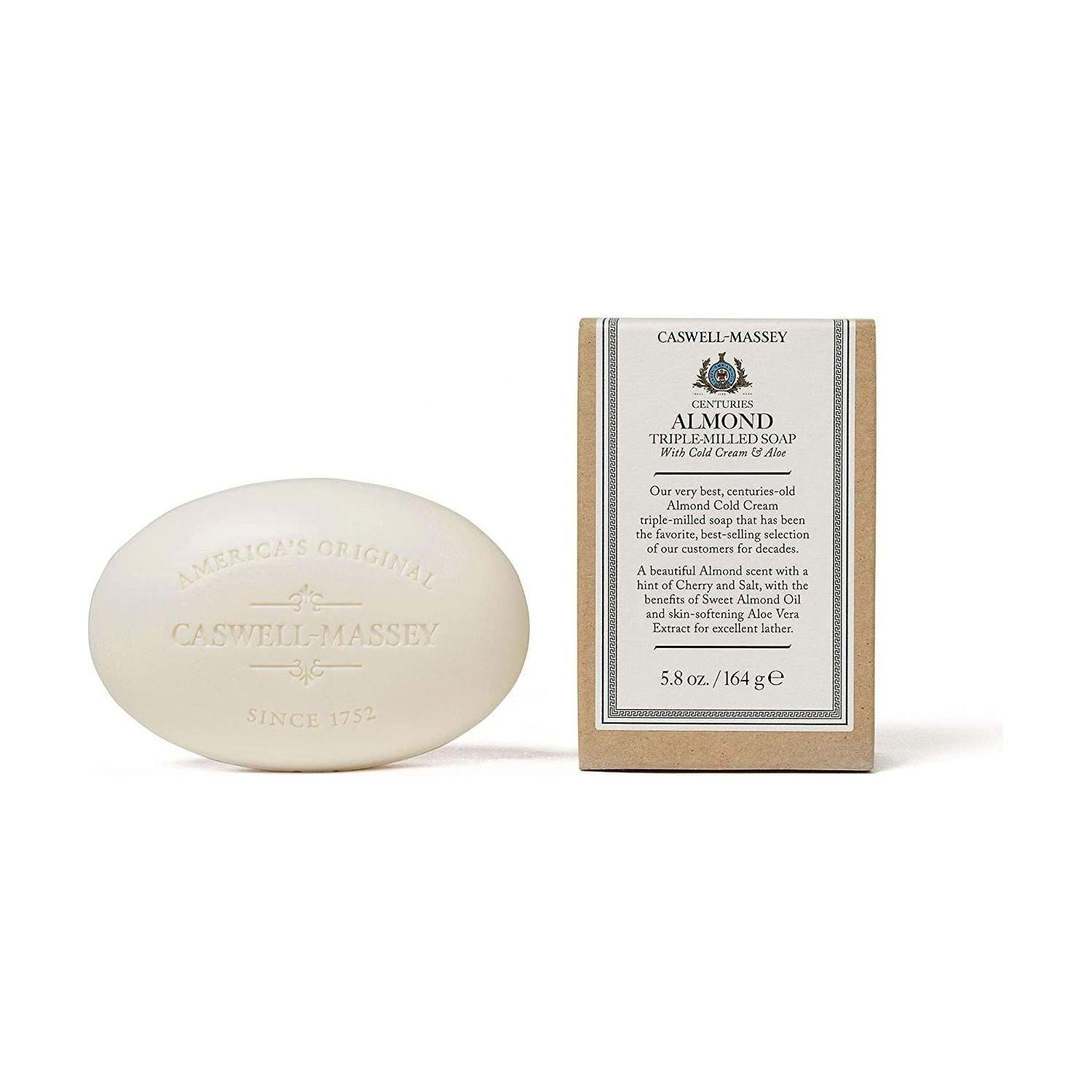 Caswell-Massey Centuries Triple-Milled Bar Soap 5.8 oz Collection Bar Soap Pasteur Pharmacy Almond