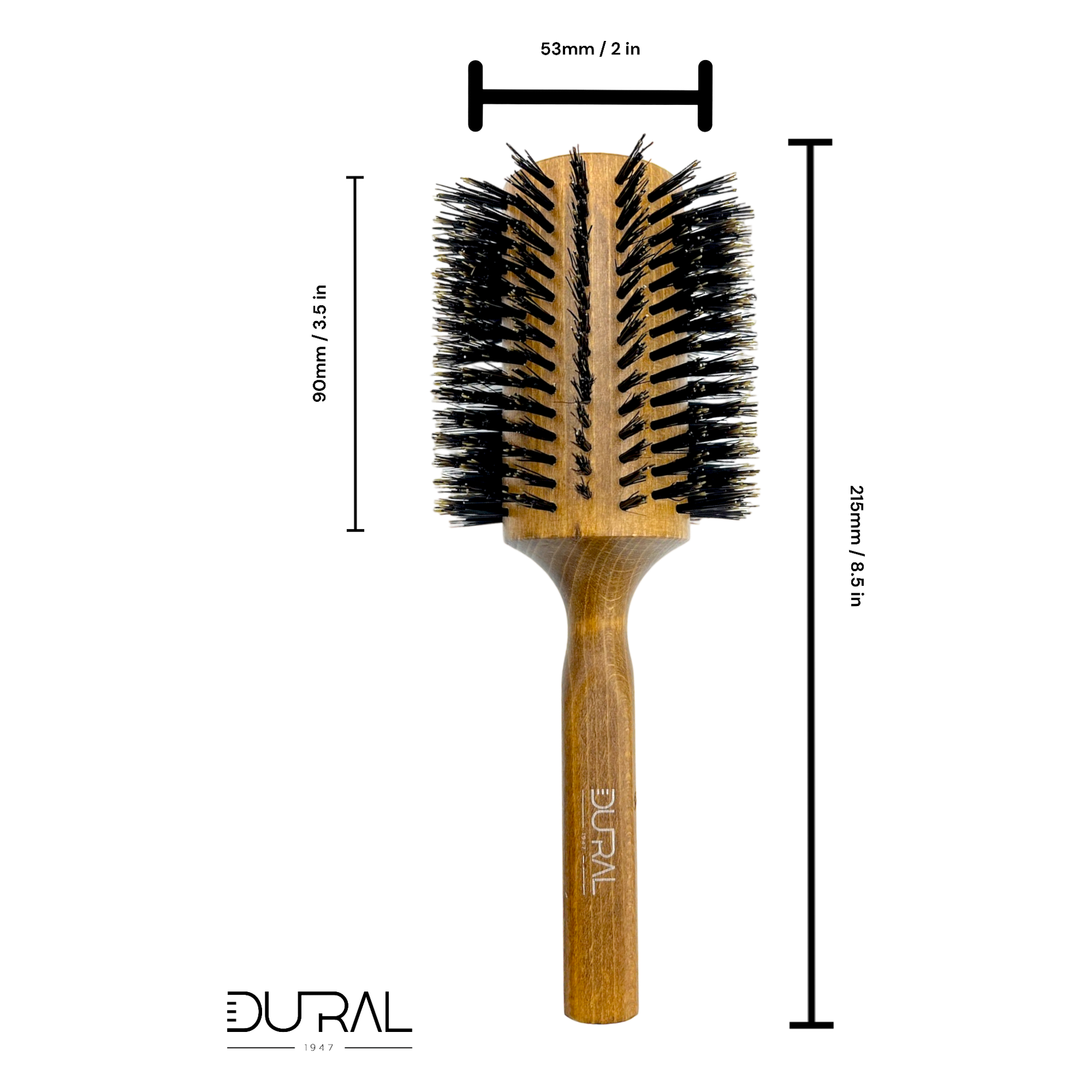 Dural Beech wood Round-Styler hair brush with boral bristles - 18 rows Hair Brush Pasteur Pharmacy