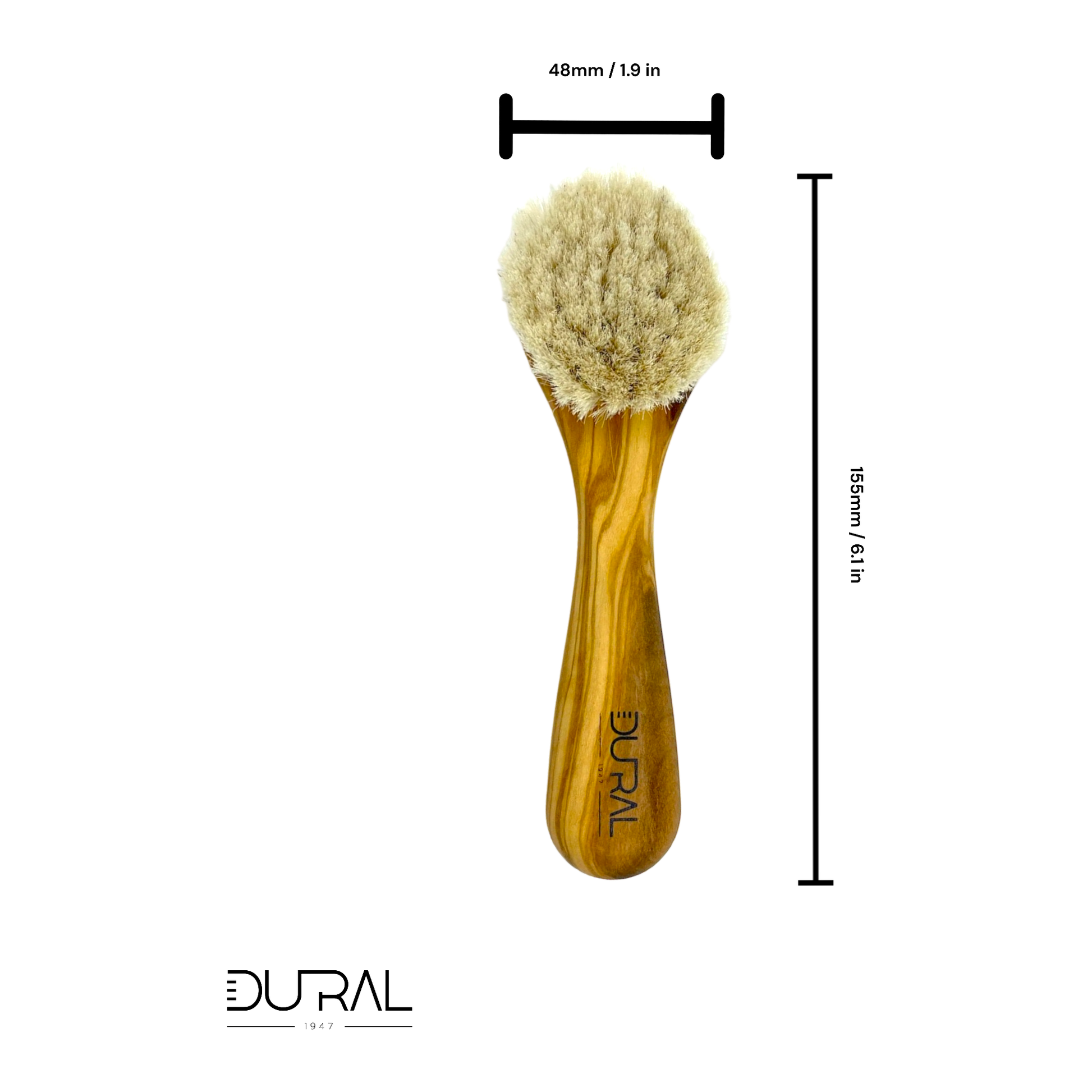Dural Olive wood face & skin brush with natural goats hair Skin Brush Pasteur Pharmacy