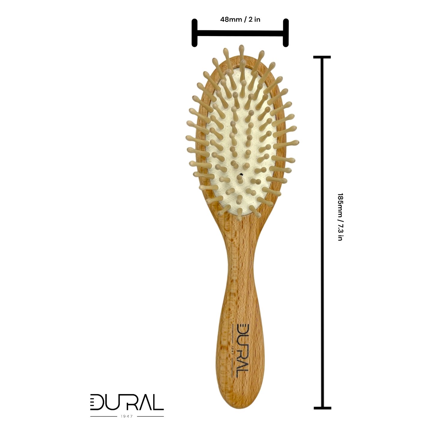 Dural Beech wood rubber cushion hair brush with wooden pins Hair Brush Pasteur Pharmacy