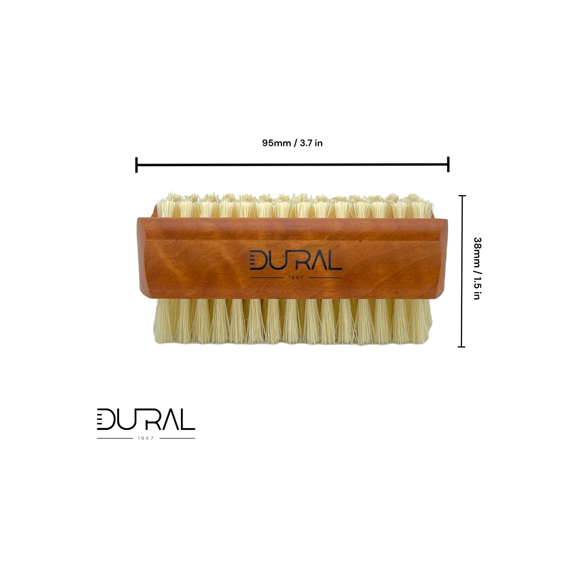 Dural Pear Wood Hand & Nails Brush With Pure Natural Bristles - 4/6 Rows Nail Brush Pasteur Pharmacy