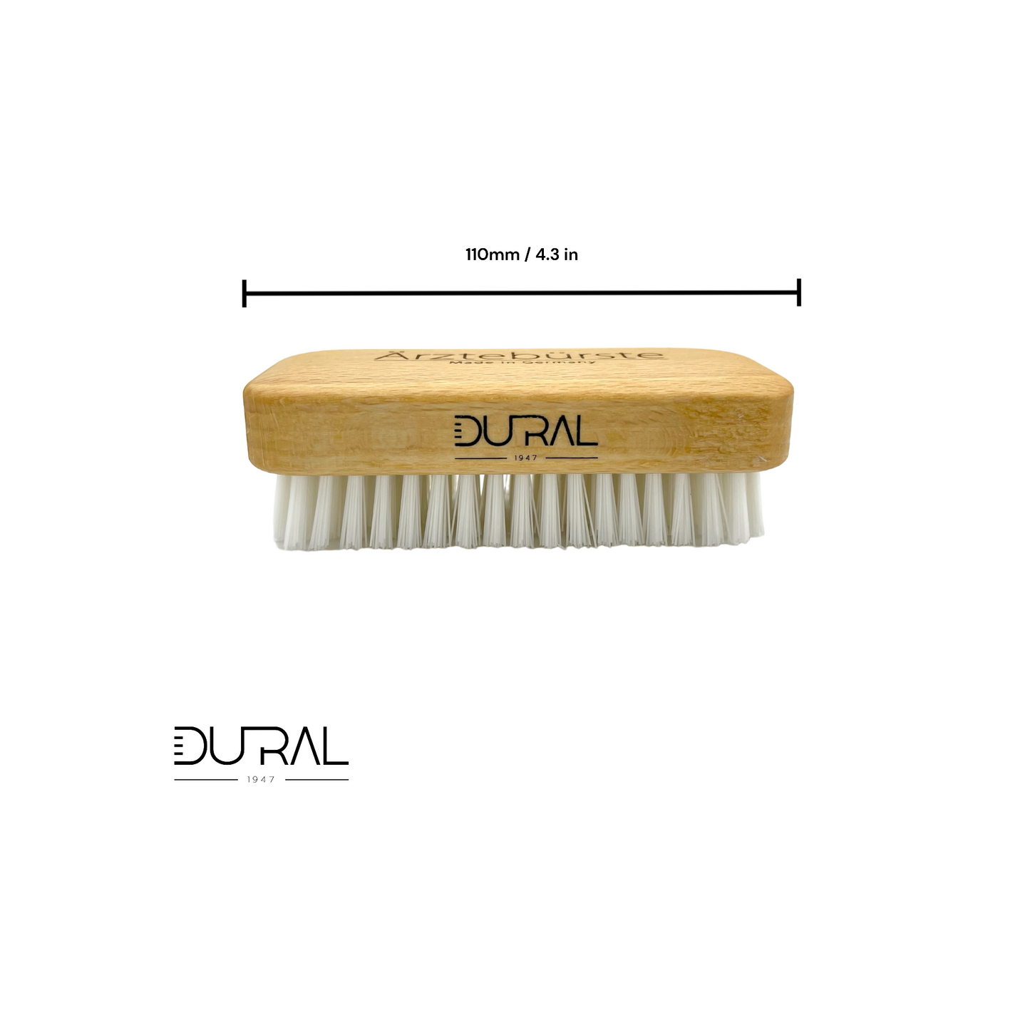 Dural Beech Wood Hand & Nail Brush With Nylon Bristles - 7 Rows Hand & Nail Brush Pasteur Pharmacy