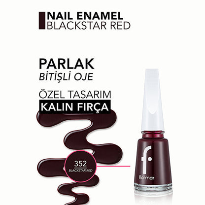 Vernis à ongles Flormar Intense Pigmented Polish 352 Blackstar Red | 10ml