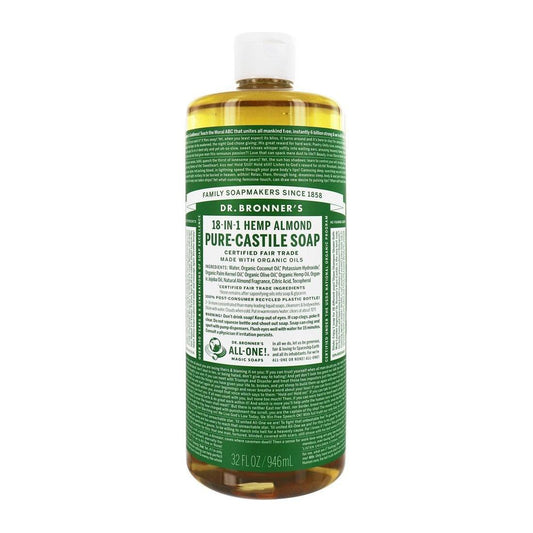 Dr. Bronner's Organic Pure Castile Liquid Soap Hemp Almond 32 fl oz Liquid Soap Pasteur Pharmacy