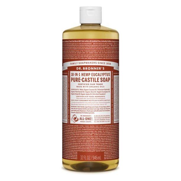 Dr. Bronner's Organic Pure Castile Liquid Soap Hemp Eucalyptus 32 fl oz Liquid Soap Pasteur Pharmacy