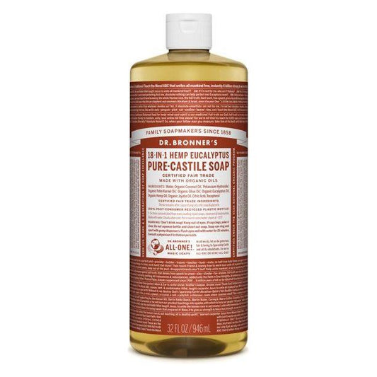 Dr. Bronner's Organic Pure Castile Liquid Soap Hemp Eucalyptus 32 fl oz Liquid Soap Pasteur Pharmacy