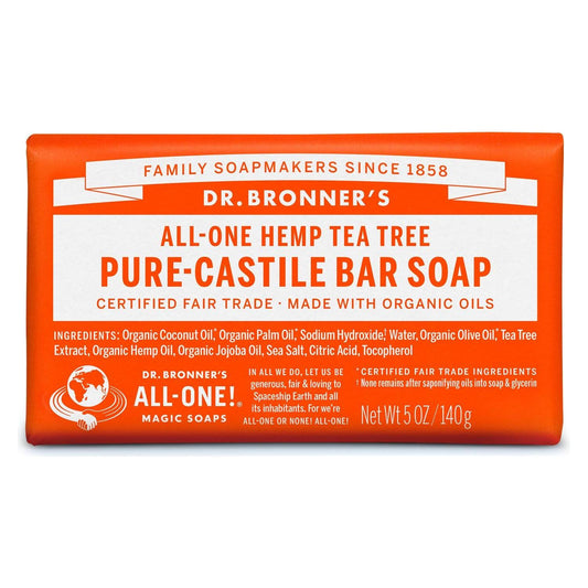 Dr. Bronner's Pure Castile Soap Bar Tea Tree 5 oz Bar Soap Pasteur Pharmacy