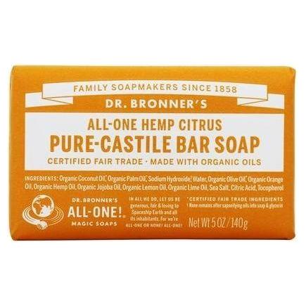 Dr. Bronner's Pure Castile Soap Bar Citrus Orange 5 oz Bar Soap Pasteur Pharmacy