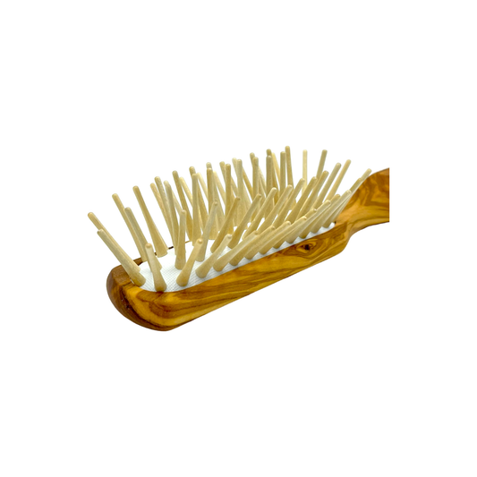 Dural Olive wood rubber cushion hair brush with long wooden pins Hair Brush Pasteur Pharmacy