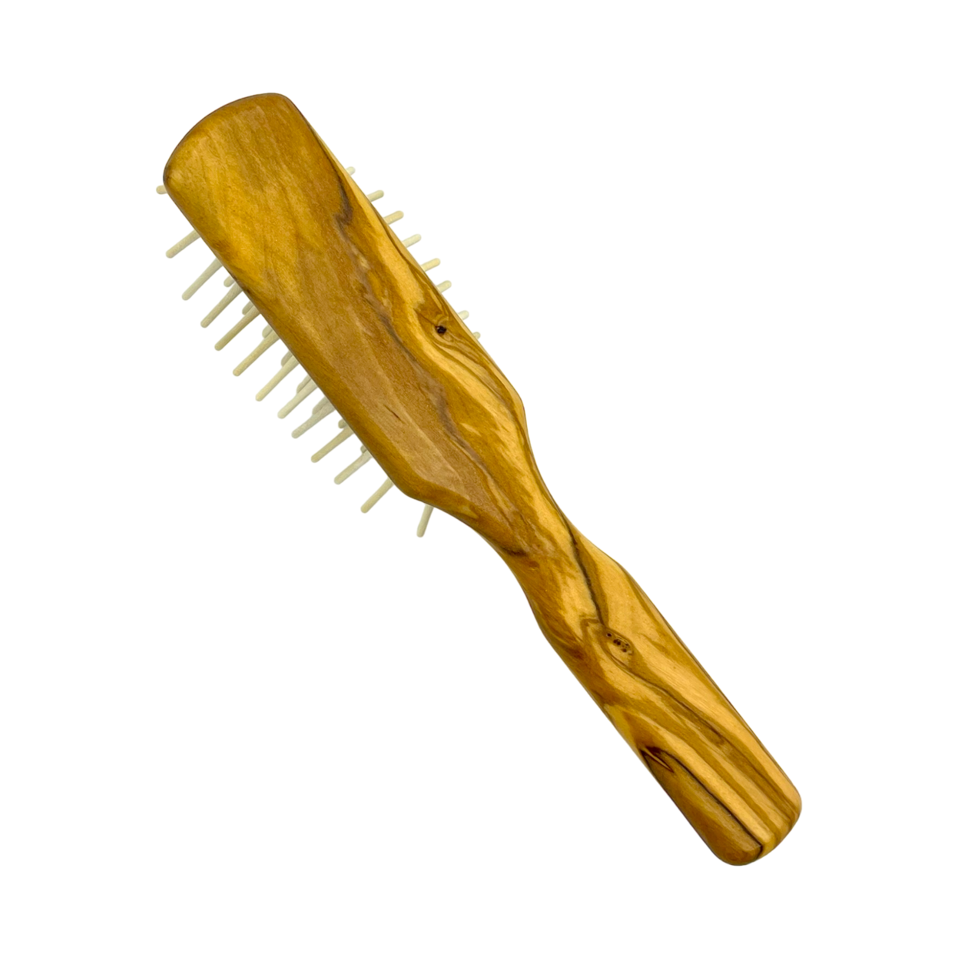 Dural Olive wood rubber cushion hair brush with long wooden pins Hair Brush Pasteur Pharmacy