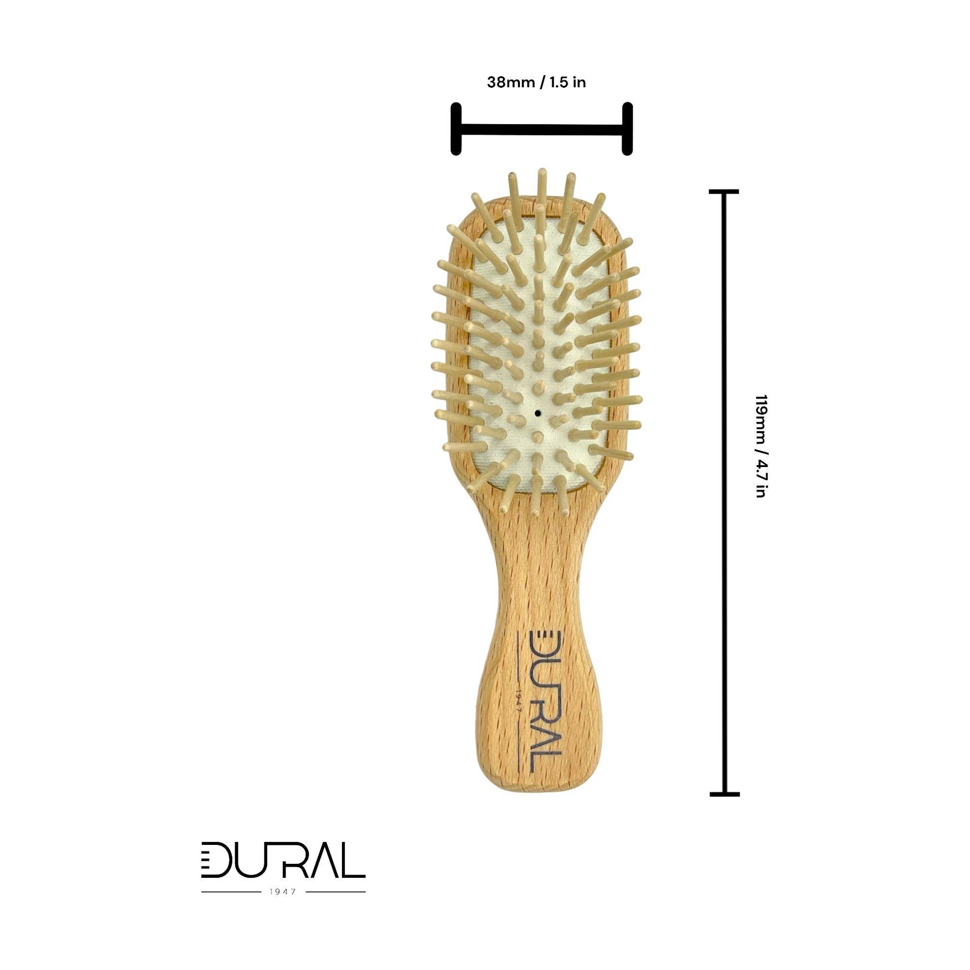 Dural Beech Wood Rubber Cushion Mini Hair Brush With Wooden Pins Hair Brush Pasteur Pharmacy