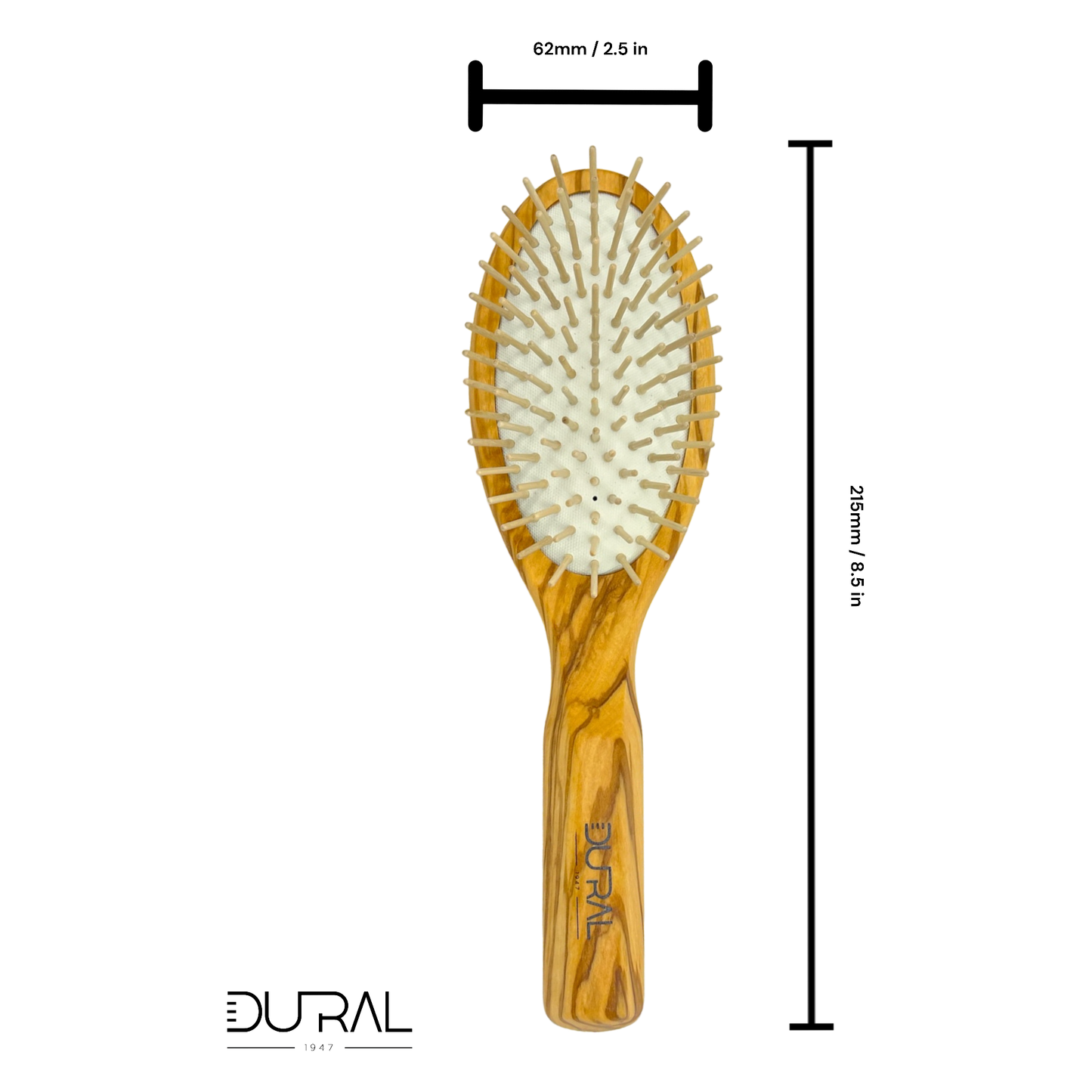 Dural Olive wood rubber cushion hair brush with wooden pins Hair Brush Pasteur Pharmacy