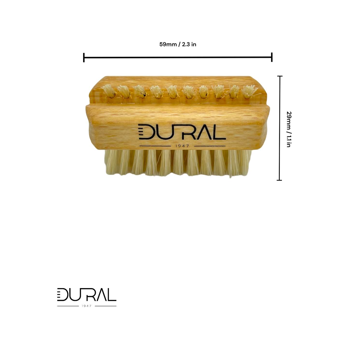 Dural Beech wood travel size hand brush with natural bristles - 1/5 rows Hand Brush Pasteur Pharmacy