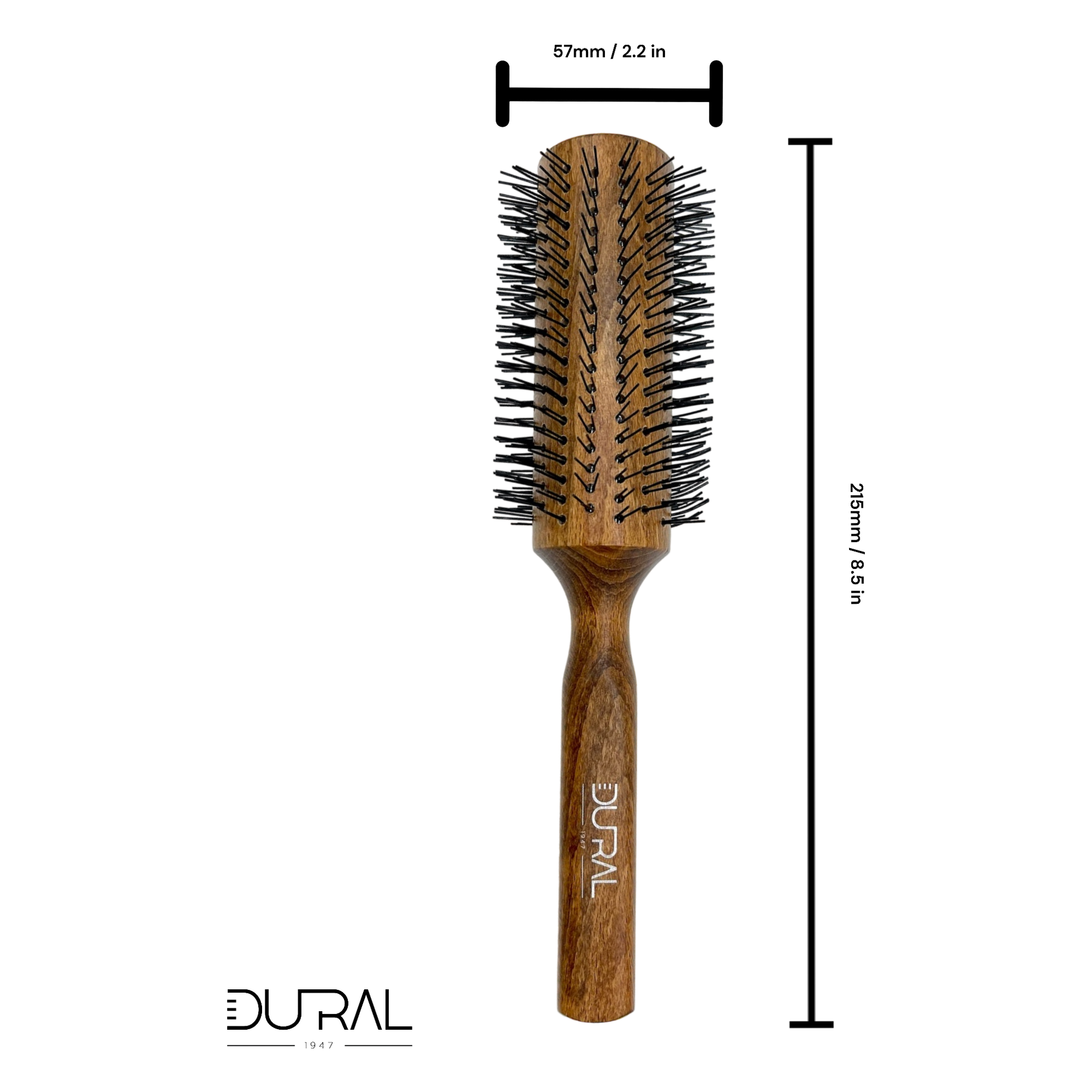 Dural Beech wood round-styler hair brush with nylon pins - 16 rows Hair Brush Pasteur Pharmacy