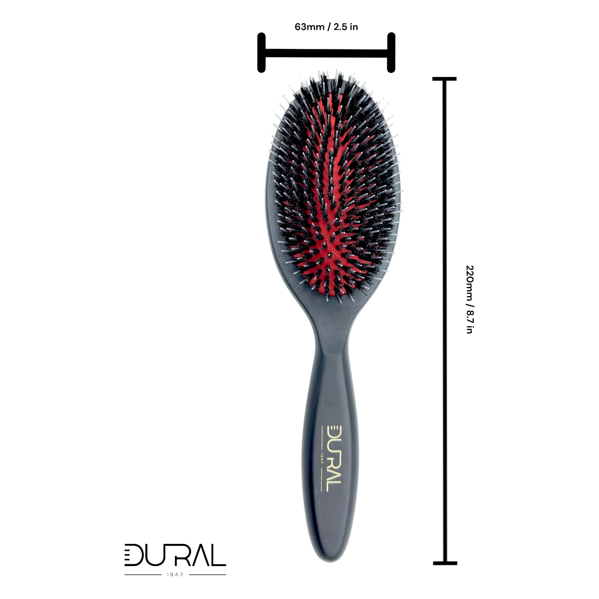 Dural Beech wood rubber cushion hair brush with boar bristles and nylon Hair Brush Pasteur Pharmacy