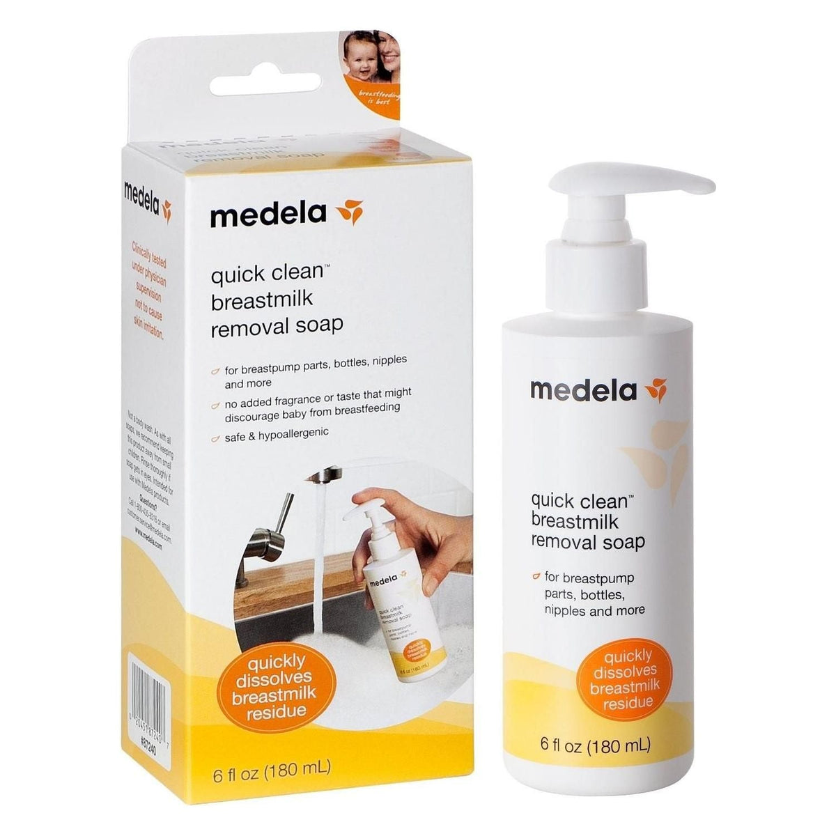 Jabón para eliminar la leche materna Medela Quick Clean, 6 oz
