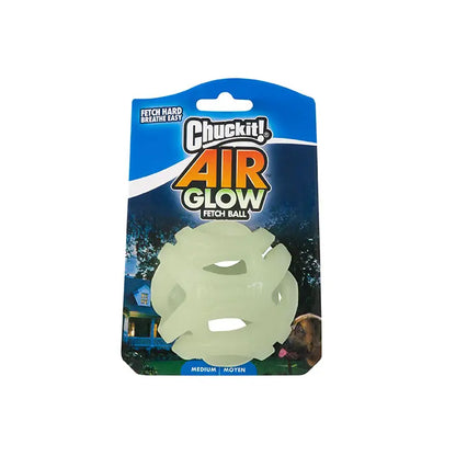 Pelota para perros Chuckit! Max Glow Air Fetch, juguete brillante en la oscuridad, tamaño mediano