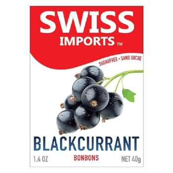 Swiss Imports Blackcurrant Sugar Free Bonbons Hard Candy Drops 1.4 Oz Candy Pasteur Pharmacy