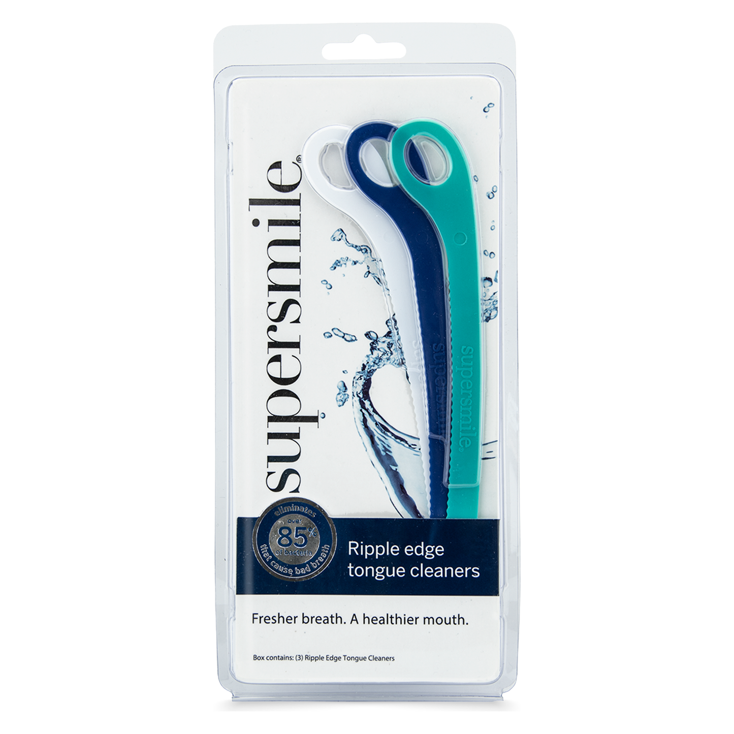 Supersmile Rippled Edge Tongue Cleaner, 3 Pack - 5 Oz Pasteur Pharmacy