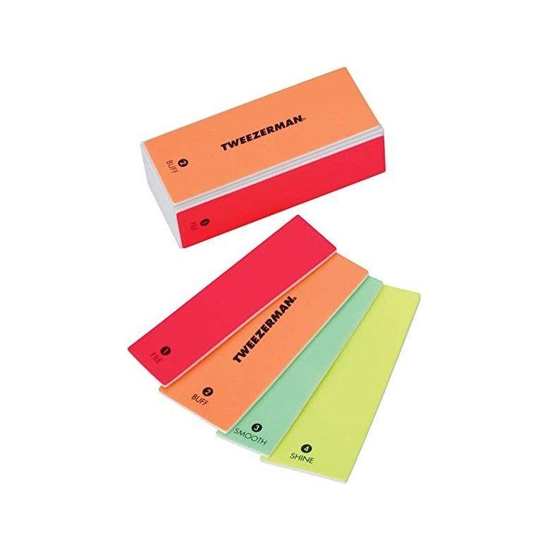 Tweezerman - 4-in-1 File, Buff, Smooth & Shine Block Neon Nail File Pasteur Pharmacy