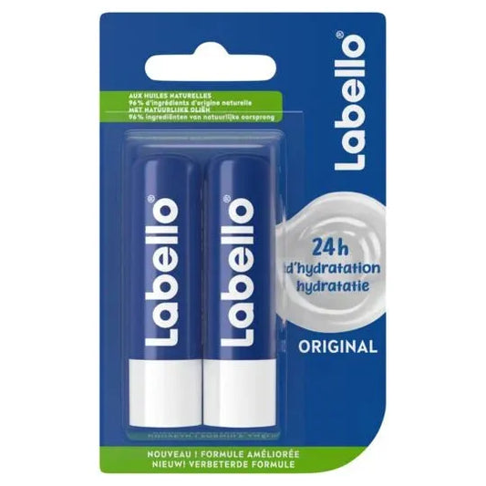 Labello Original Care 24h Hydratation 2x4.8g Lip Balm Pasteur Pharmacy