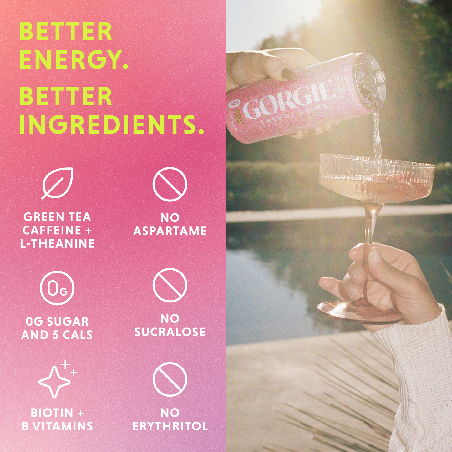 GORGIE Sparkling Pink Lemonade - 12 Cans Pack Energy Drink GORGIE