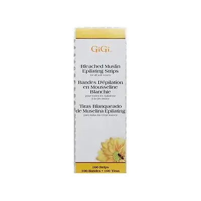 Gigi Bleached Muslin Epilating Strips Small (1.75 x 4.5) 100 Strips - 16 Oz Epilating Strips Pasteur Pharmacy
