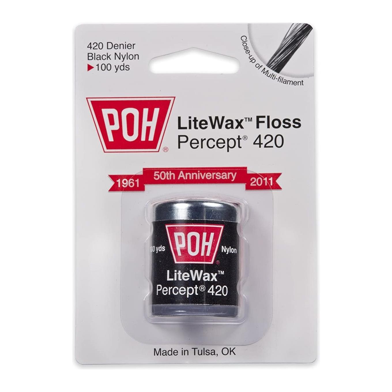 POH Dental Floss Percept 420 Black LiteWax 100 Yard Dental Floss Pasteur Pharmacy