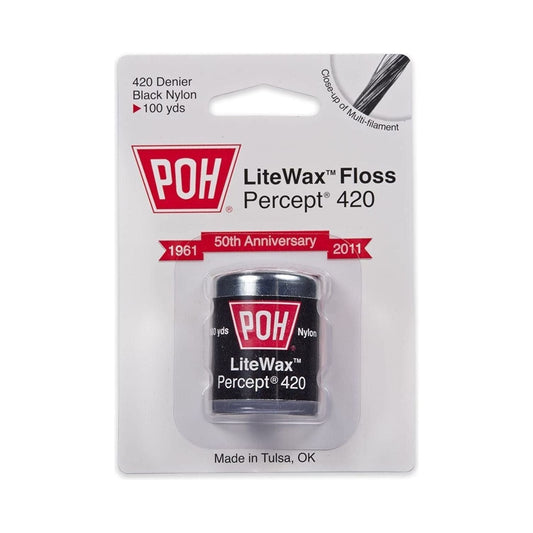 POH Litewax Dental Floss, Percept 630, Black Nylon 75 Yards Dental Floss Pasteur Pharmacy