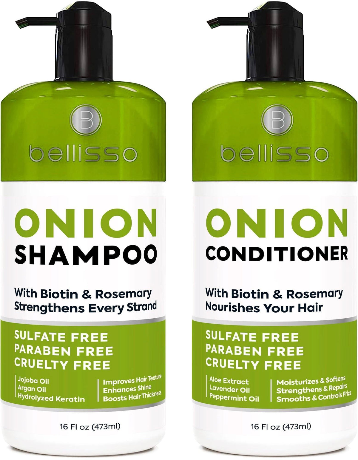 Onion Shampoo and Conditioner Set With Rosemary and Biotin Thickening Products