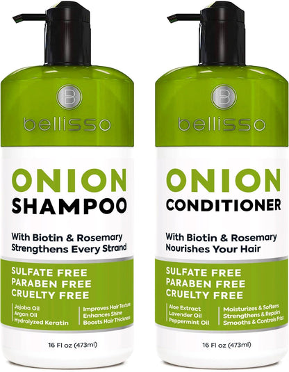 Onion Shampoo and Conditioner Set With Rosemary and Biotin Thickening Products