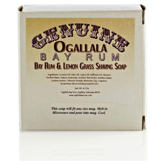 Ogallala Bay Rum, Bay Rum and Lemon Grass Shaving Soap 4.5 Oz Shaving Soap Pasteur Pharmacy