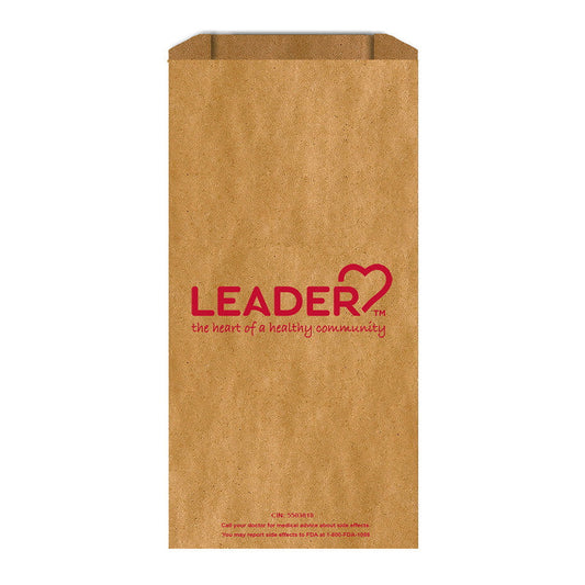 Leader Prescription Paper Bags, 5" x 2" x 10", White Pharmacy Bags - 2,000 Count Case Medical Supplies Pasteur Pharmacy