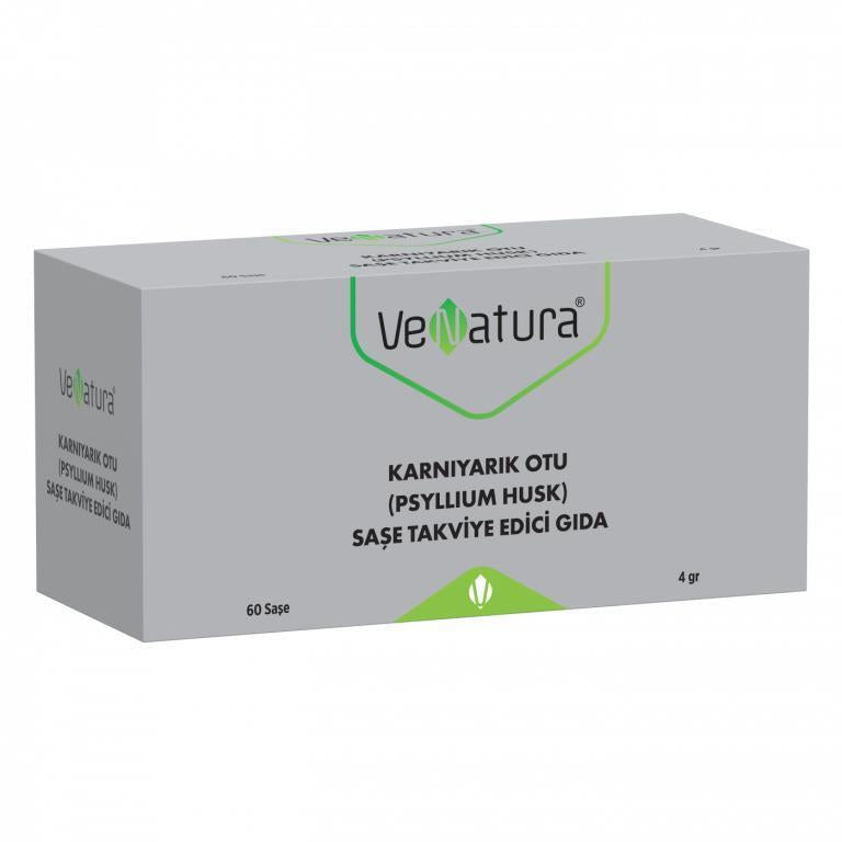 VeNatura Psyllium Husk Dietary Supplement - Natural Digestive Health Support with 60 Sachets