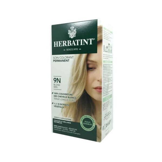 Coloration Herbatint 9N Blond Miel – Naturelle, sans ammoniaque ni parabènes, aux extraits végétaux pour cuir chevelu sensible