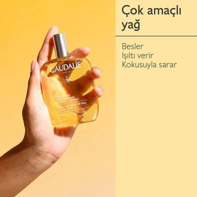 Huile Corps Soleil des Vignes Caudalie : Formule vegan et non grasse pour une peau rayonnante, enrichie en huiles d’argan, de karité et de pépins de raisin - 50 ml