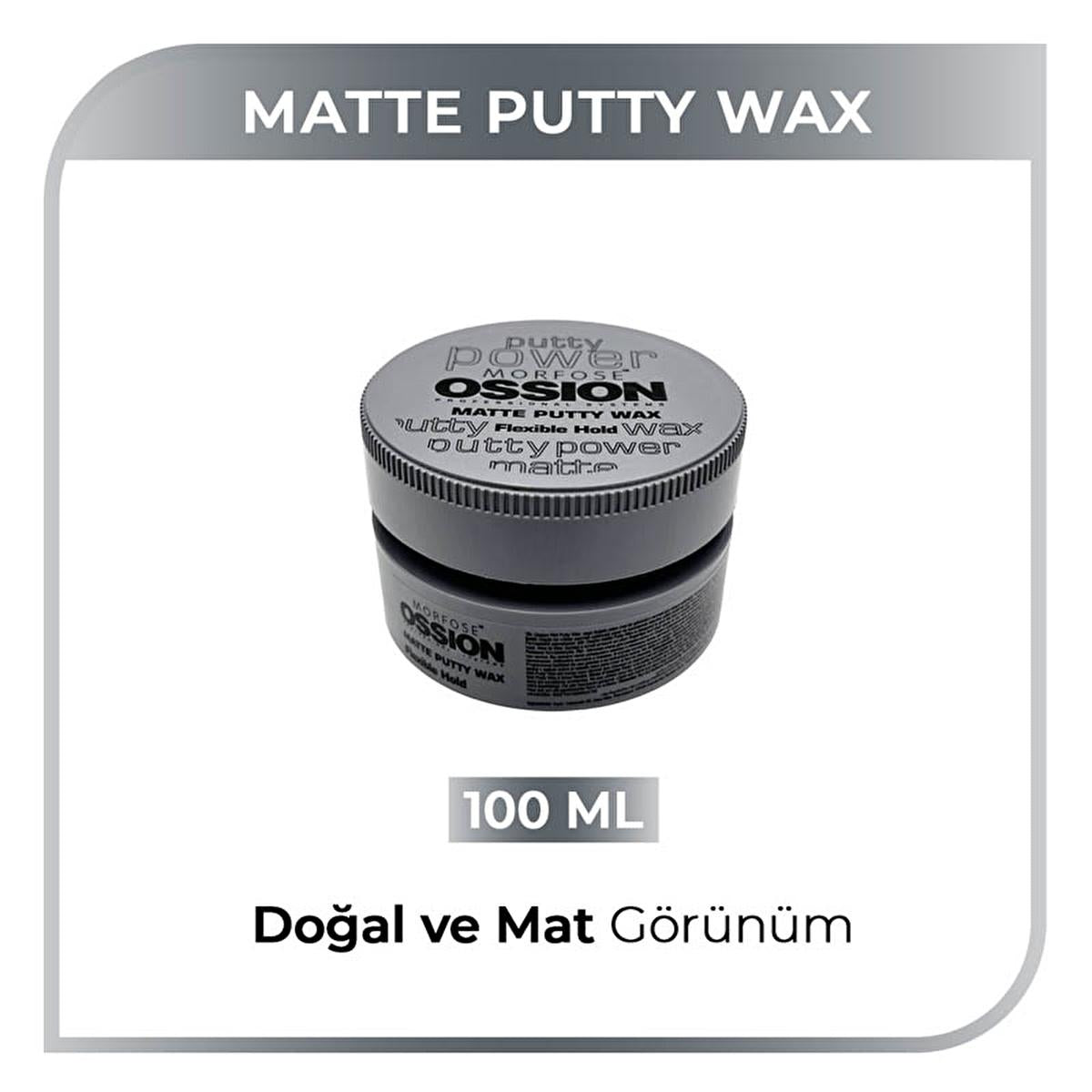 Morfose Ossion Matte Finish Hair Putty Wax for Men and Women - 3.38 fl oz, Water-Based, Flexible Hold