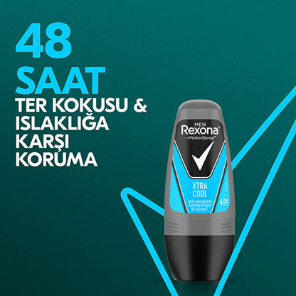 Rexona Men Roll On Extra Cool 50ml - Desodorante de larga duración | Aroma fresco