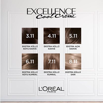 L'Oréal Paris Excellence Cool Crème Tinte para el cabello 7.11 - Rubio cenizo extra | 100% cobertura de canas