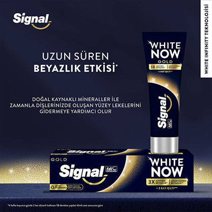 Pasta dental Signal White Now Gold 75ml - Blanqueamiento instantáneo | Eliminación de manchas