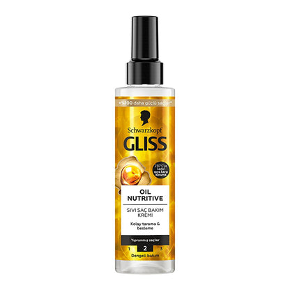 Crema de tratamiento capilar Gliss - Tratamiento nutritivo con Omega 9 y aceite de marula para cabello dañado