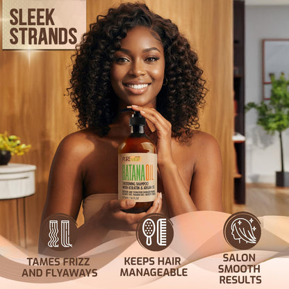 Batana Oil Shampoo 16 Fl Oz Sulfate Free Thickening Formula Paraben Free Volumizing Shampoo for Thinning Fine Hair Professional Volume Boosting Salon Care for Women and Men with Thin Hair