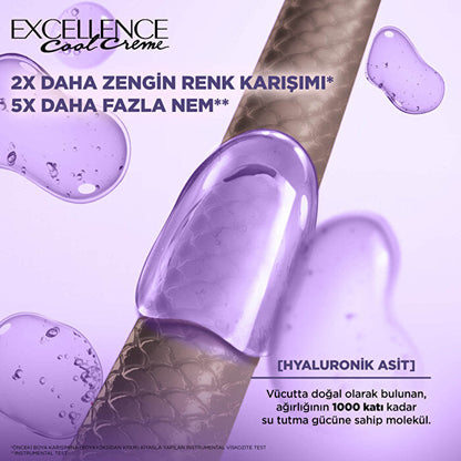 L'Oréal Paris Excellence Cool Crème Tinte para el cabello 7.11 - Rubio cenizo extra | 100% cobertura de canas