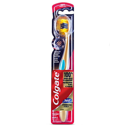 Brosse à dents manuelle Colgate 360 Gold - Une hygiène bucco-dentaire efficace avec des brins antimicrobiens
