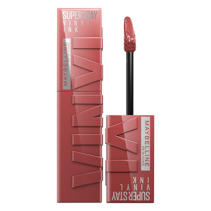 Rouge à lèvres liquide Maybelline New York Super Stay Vinyl Ink - Couleur longue tenue, fini ultra-brillant, 16h de tenue