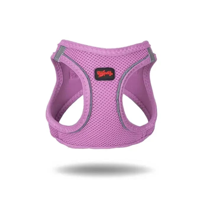 TailPetz Air-Mesh Dog Harness Breathable Comfort Lila