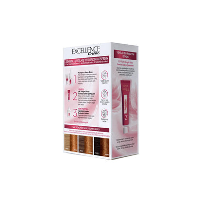 L'Oréal Paris Excellence Crème 7.43 : Coloration Cuivré Sultan - Couverture 100 % des cheveux blancs, couleur longue durée, Pro-Kératine et Céramide pour protéger les cheveux