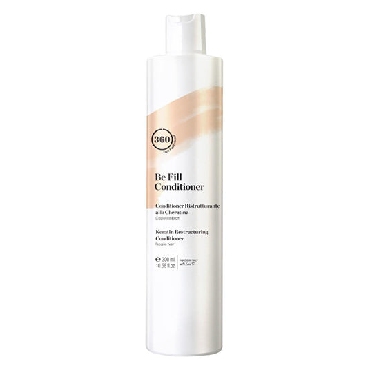 360 Hair Professional: Acondicionador de Keratina Be Fill - Repara y fortalece el cabello dañado, protección térmica, aceite de oliva, aporta brillo y elasticidad - 300 ml/10.14 fl oz